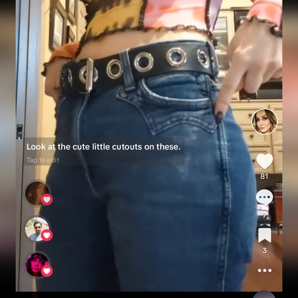 Fancy pocket 🔥flare bellbottom Jeans w/no back pockets!Copy- only have one pair! - Picture 10 of 10